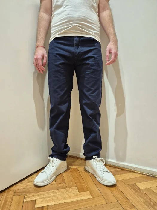 Pantalón de Gabardina Azul Clásico Talle Especial