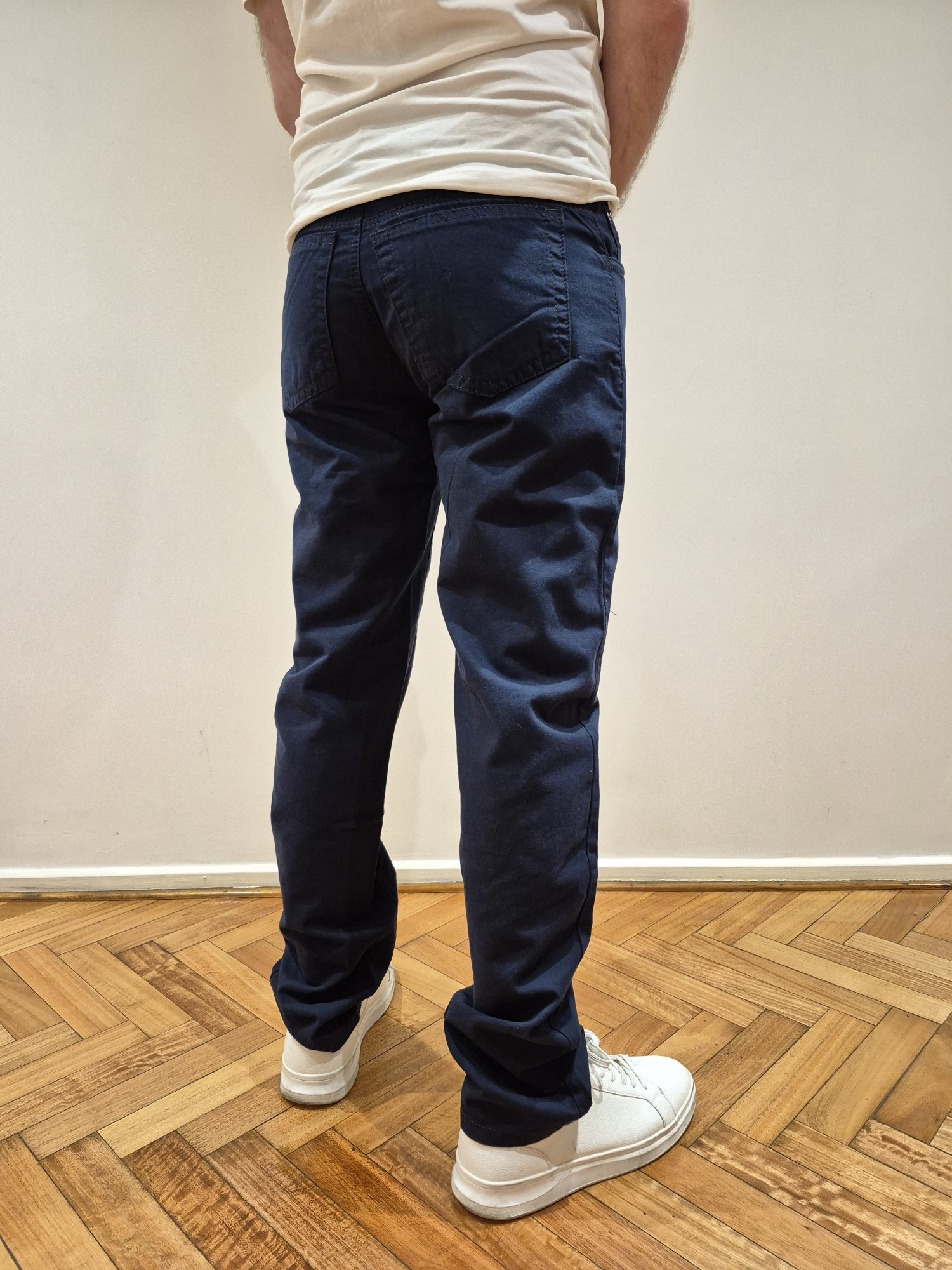 Pantalón de Gabardina Azul Clásico Talle Especial - Imagen 2
