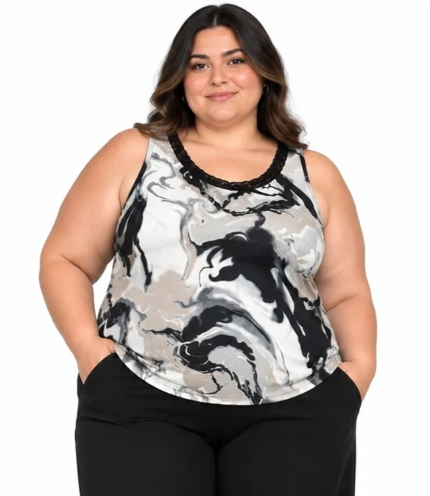 Musculosa Modal Soft Escote con Puntilla