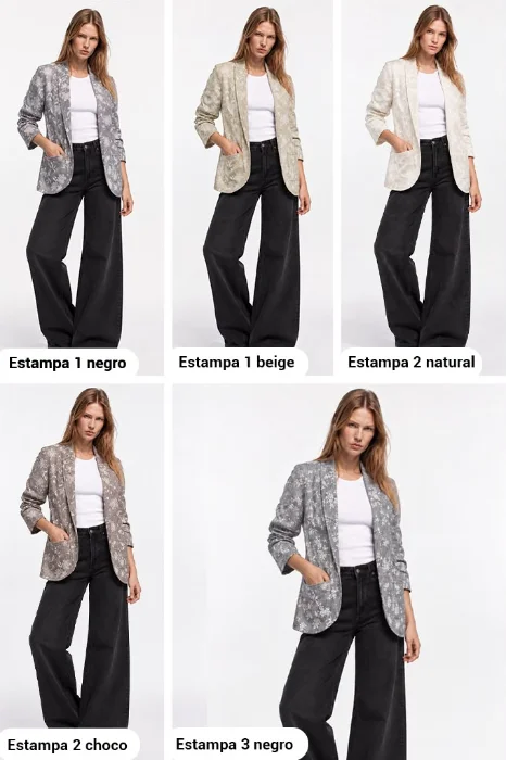 Blazer de Lino Estampado