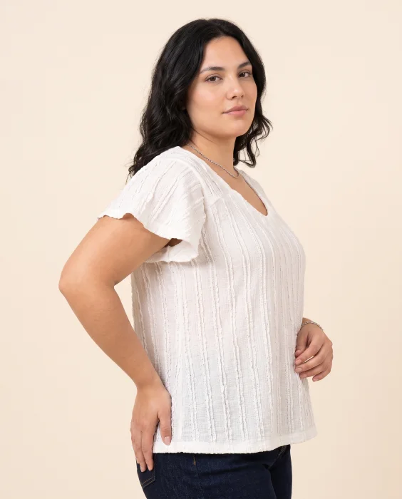 Remeras con Manga Amplia de Hawaii Soft Broderie con Volados