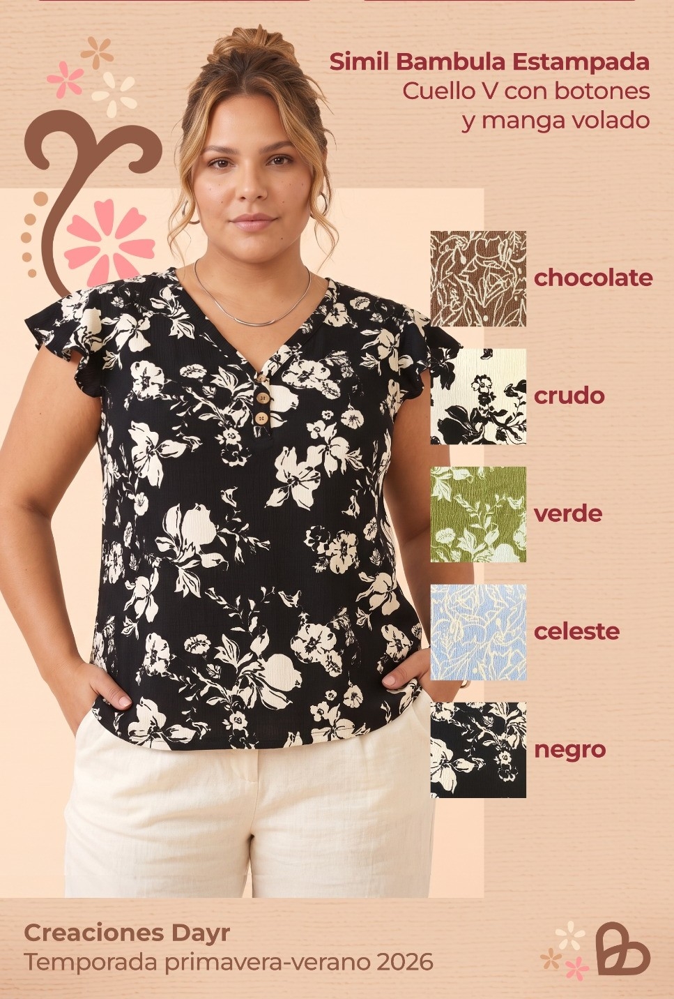 Musculosa con Botones y Volado en la Manga - Imagen 3