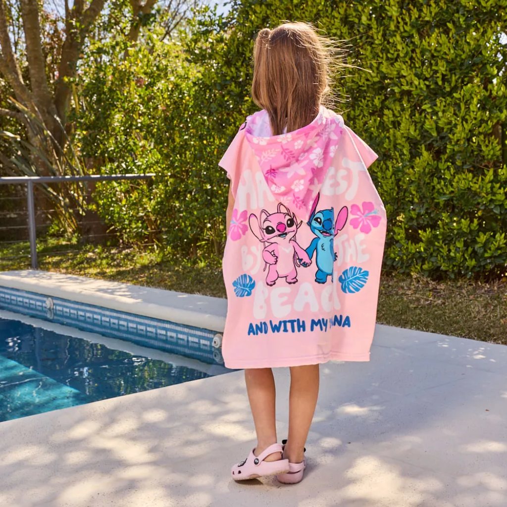 Poncho Toalla Stitch Infantil con Capucha Piñata Oficial Pileta Playa 50x120cm - 3(5).jpg