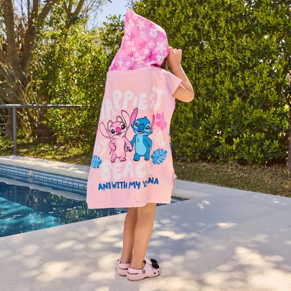 Poncho Toalla Stitch Infantil con Capucha Piñata Oficial Pileta Playa 50x120cm - 4(4).jpg