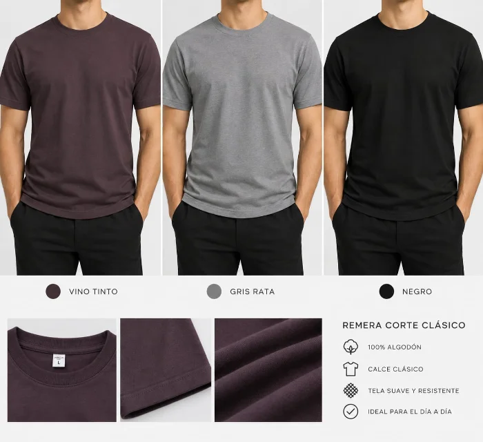 Remeras Lisas de Algodón Peinado
