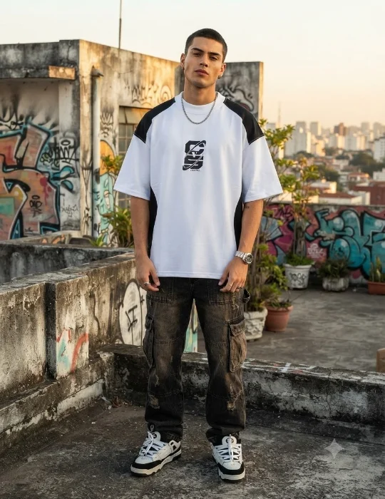 Remera Overzise Combinada Cys