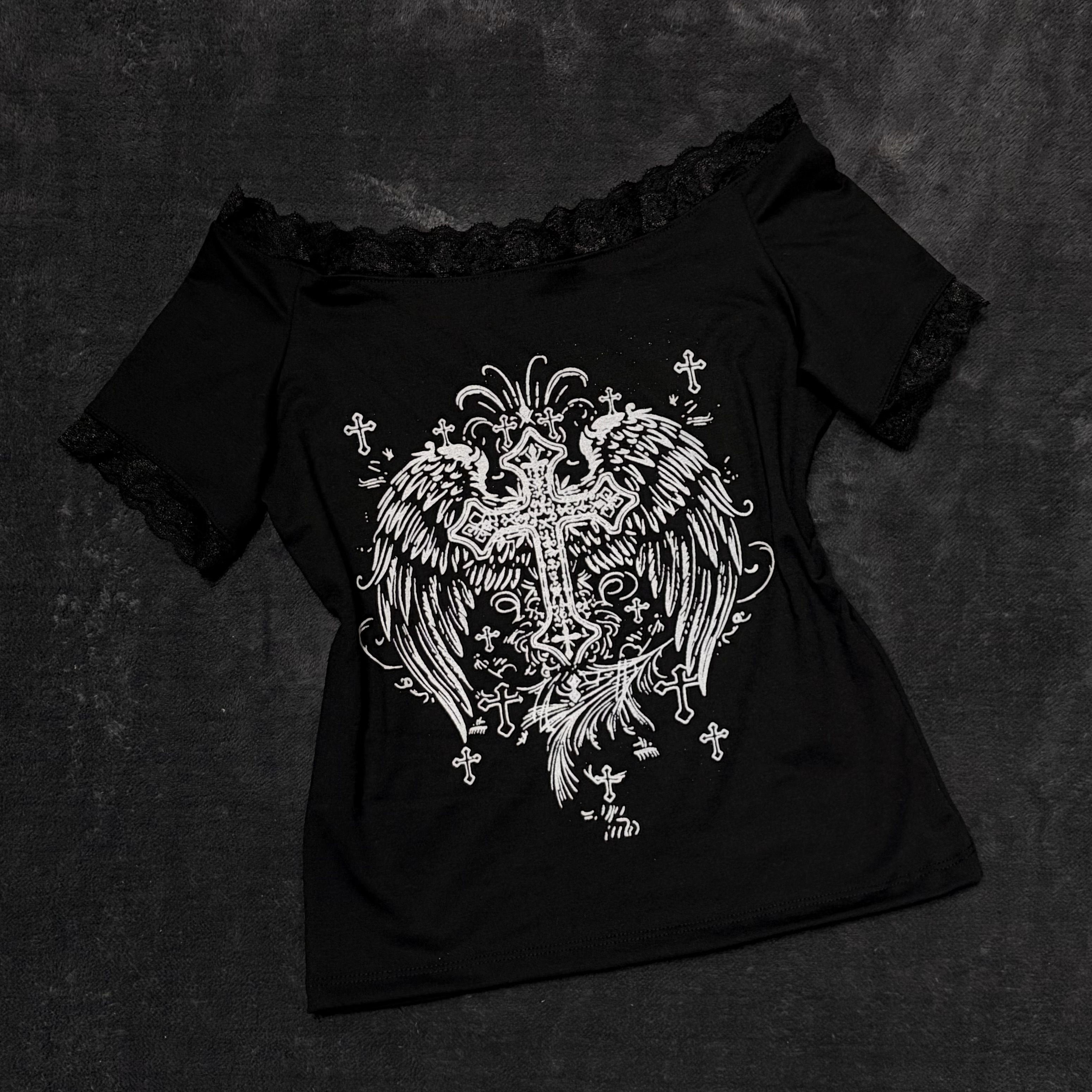 Remera Larga Estampada con Encaje - IMG_8889.jpeg