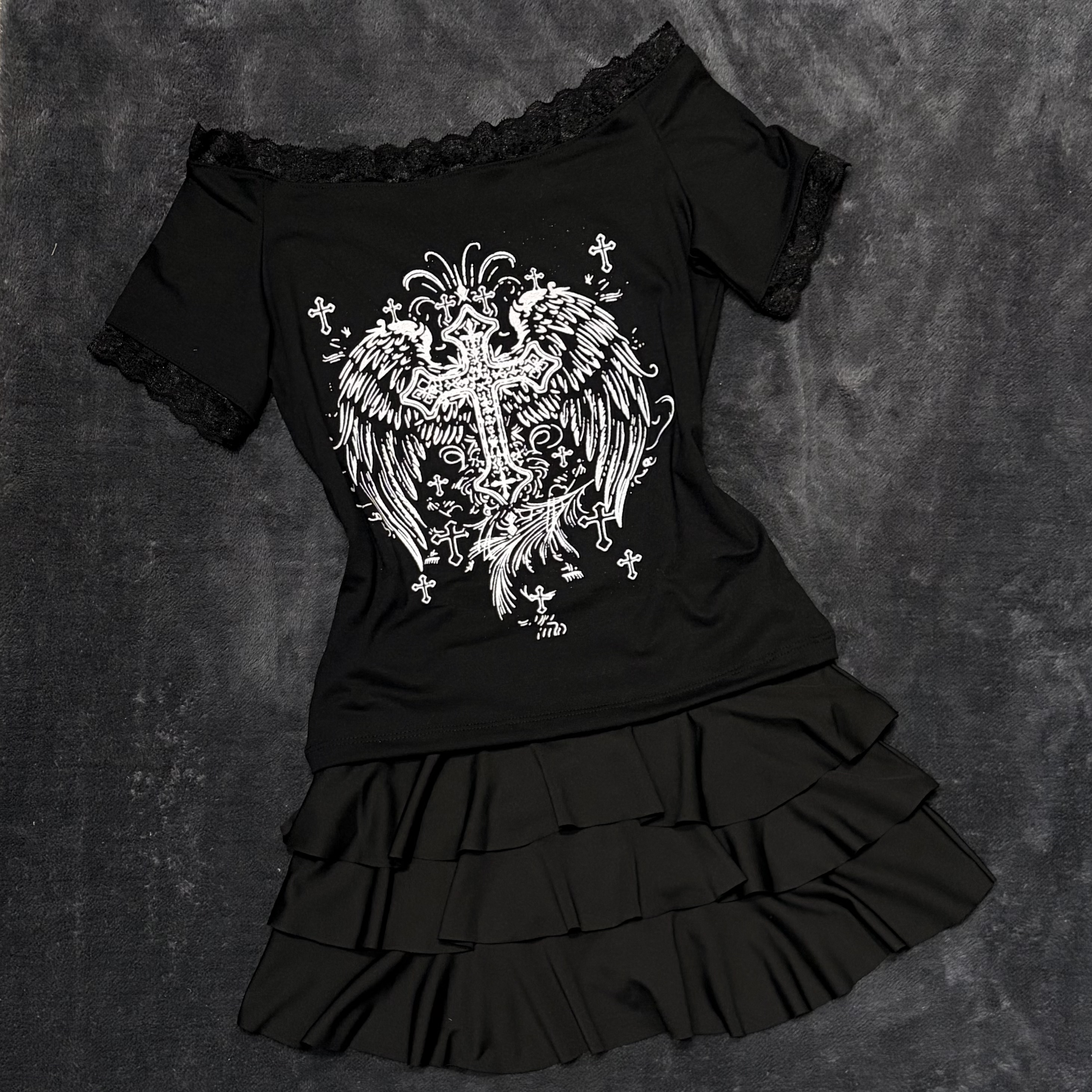 Remera Larga Estampada con Encaje - IMG_8891.jpeg