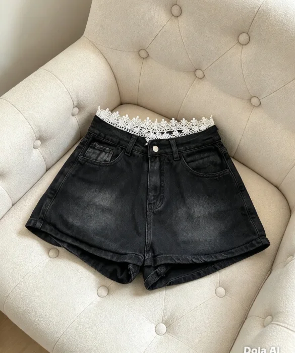 Shorts Pollera Puntilla Gastado