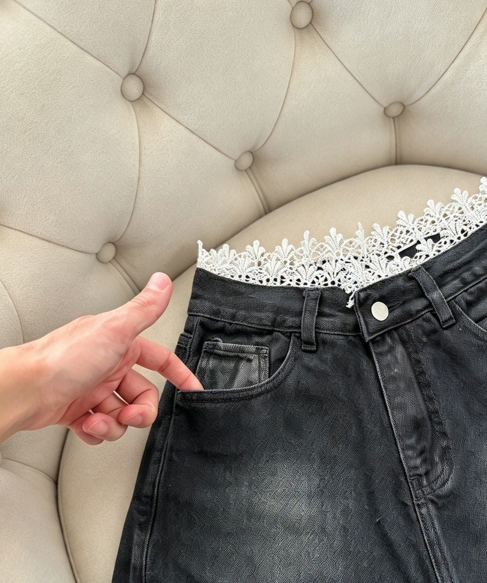 Shorts Pollera Puntilla Gastado - Imagen 2