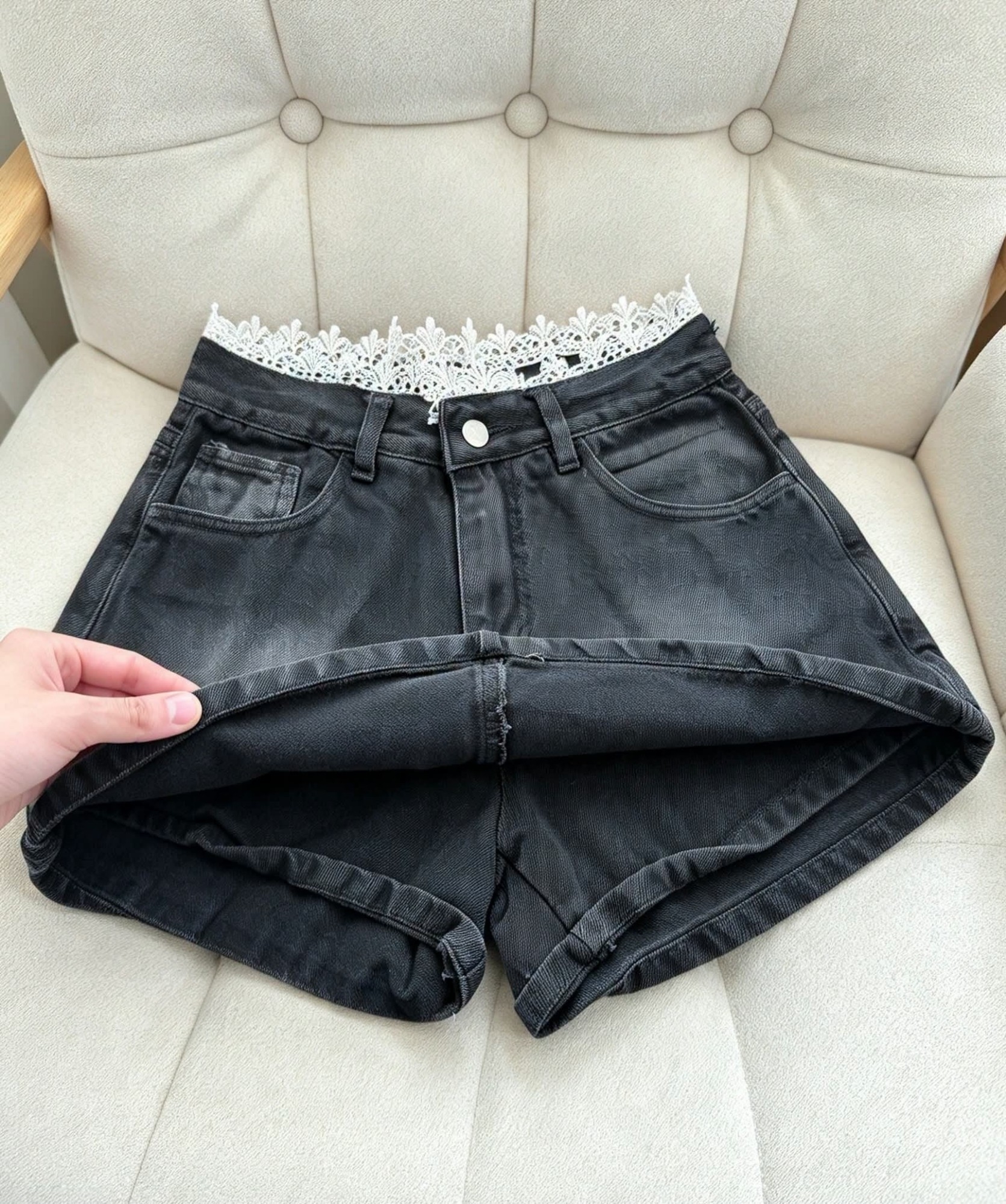 Shorts Pollera Puntilla Gastado - Imagen 5