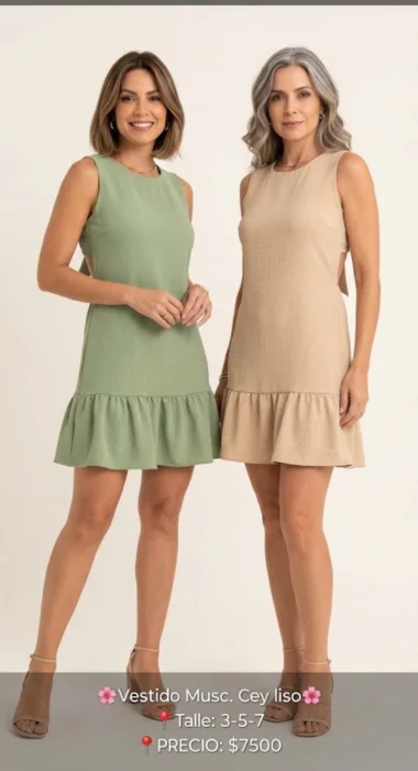 Vestido Liso Lino Cey