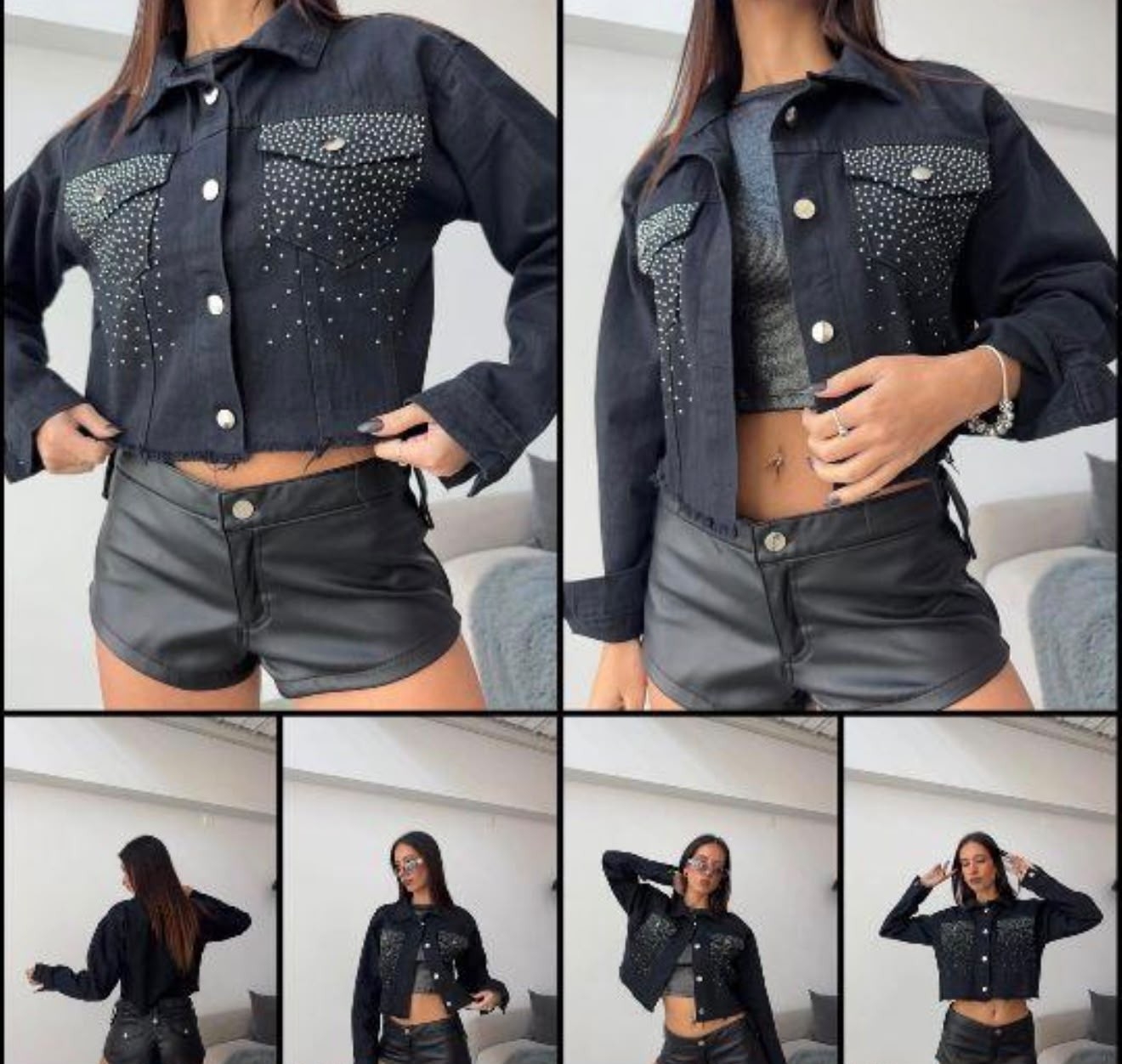 Campera de Jeans con Strass - Imagen 2