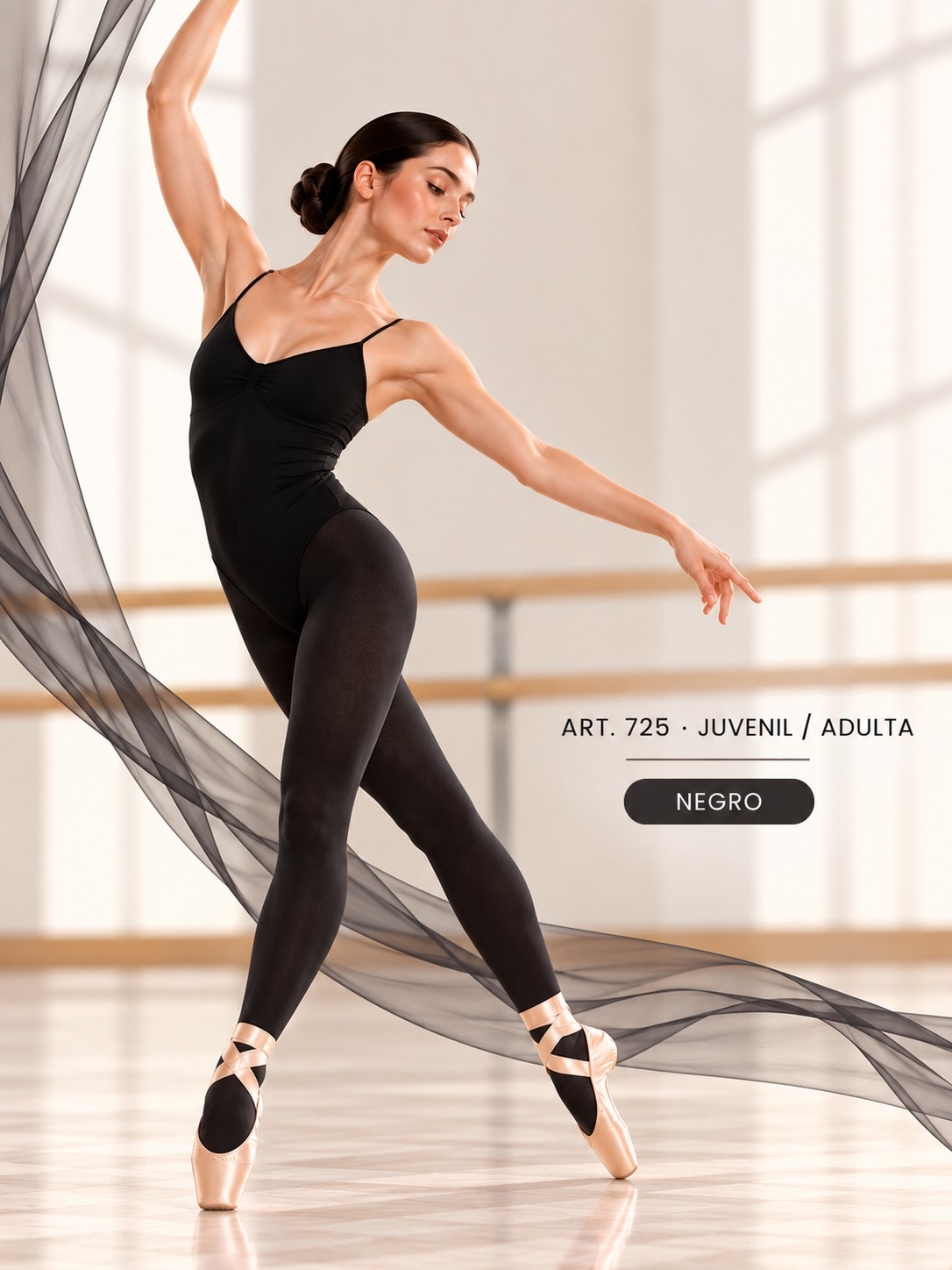 Panty Lycra Opaca Danza Juvenil-adultos -art. 725d - Ni-bel - Imagen 2