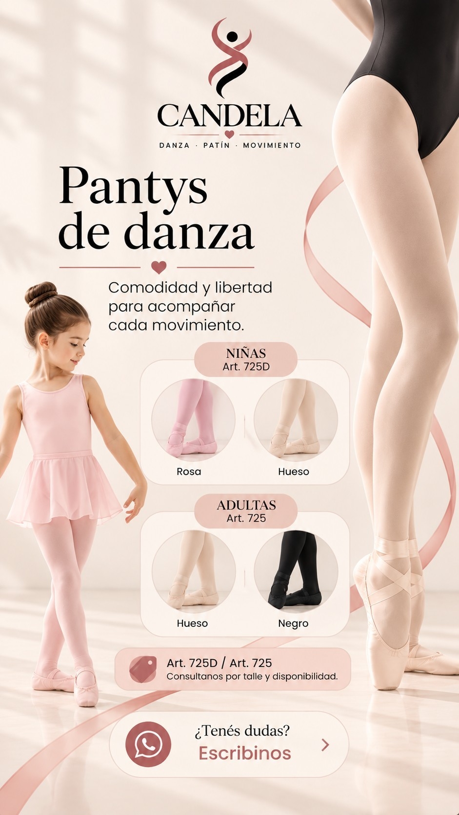 Panty Lycra Opaca Danza Adultos Talle 5 -art. 725d - Ni-bel - Imagen 2