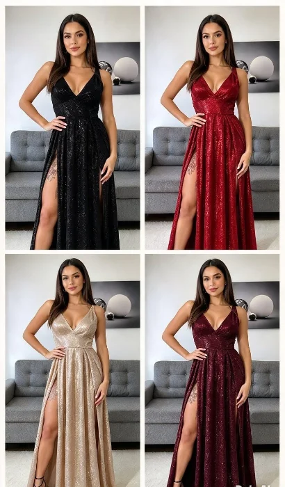 Vestido Largo de  Fiesta con Phus Up