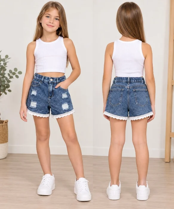 Nuevo Ingreso Short para Niña con Puntilla
