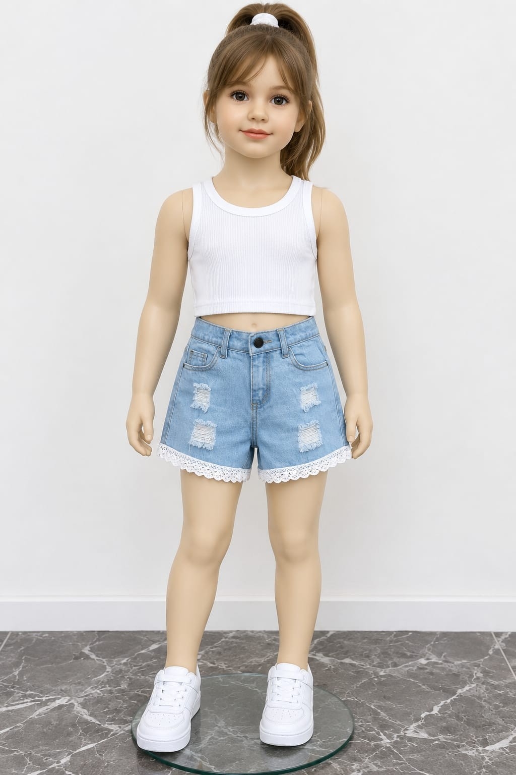 Nuevo Ingreso Short para Niña con Puntilla - Imagen 2