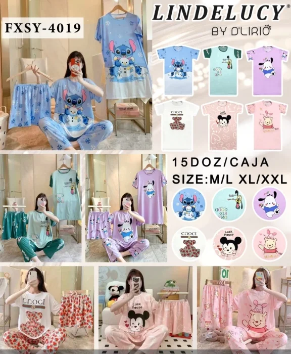 Pijama Importada 4 Piezas