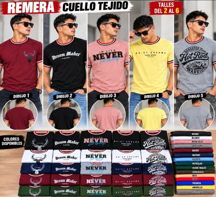 Remera Cuello Tejido Hombre