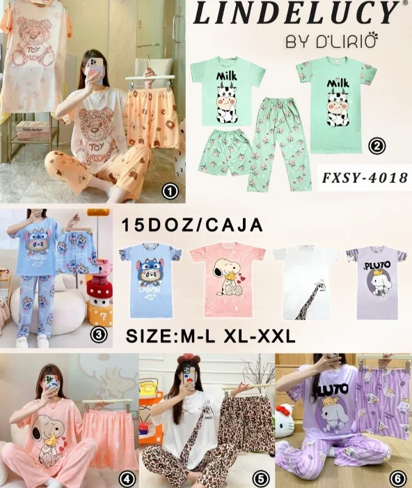 Pijamas 4 Piezas por Docena