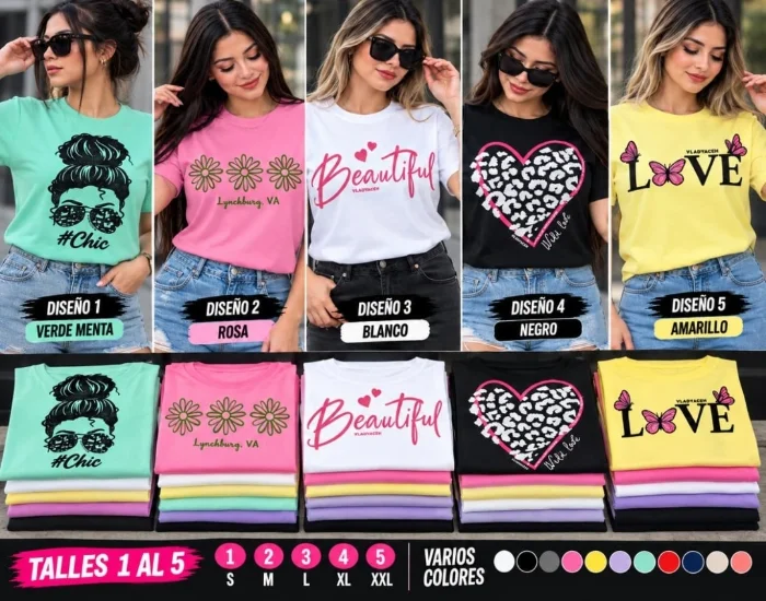 Remera Dama Algodón Estampado