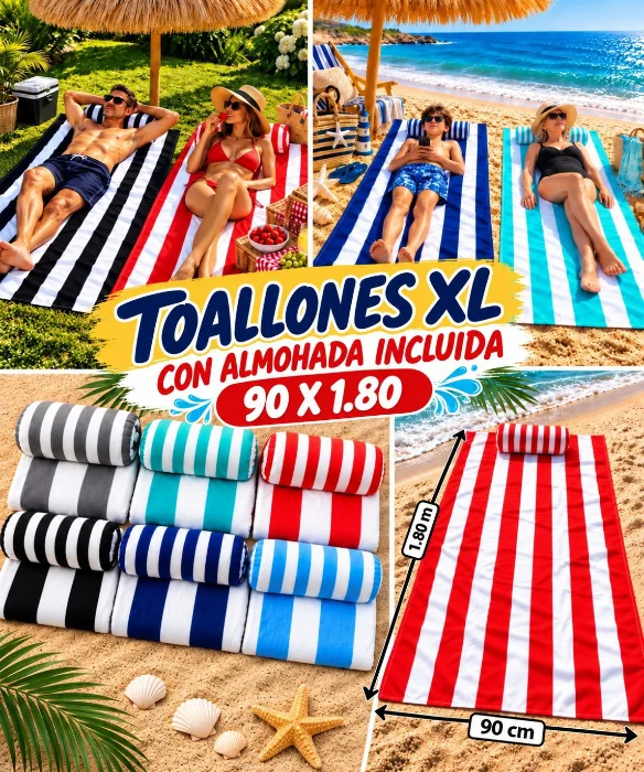 Toallón Playero con Almohada