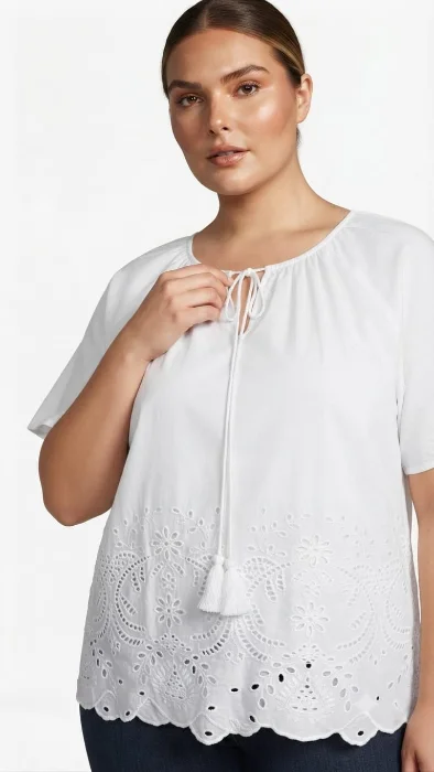 Blusa Talle Especial Dé Broderie