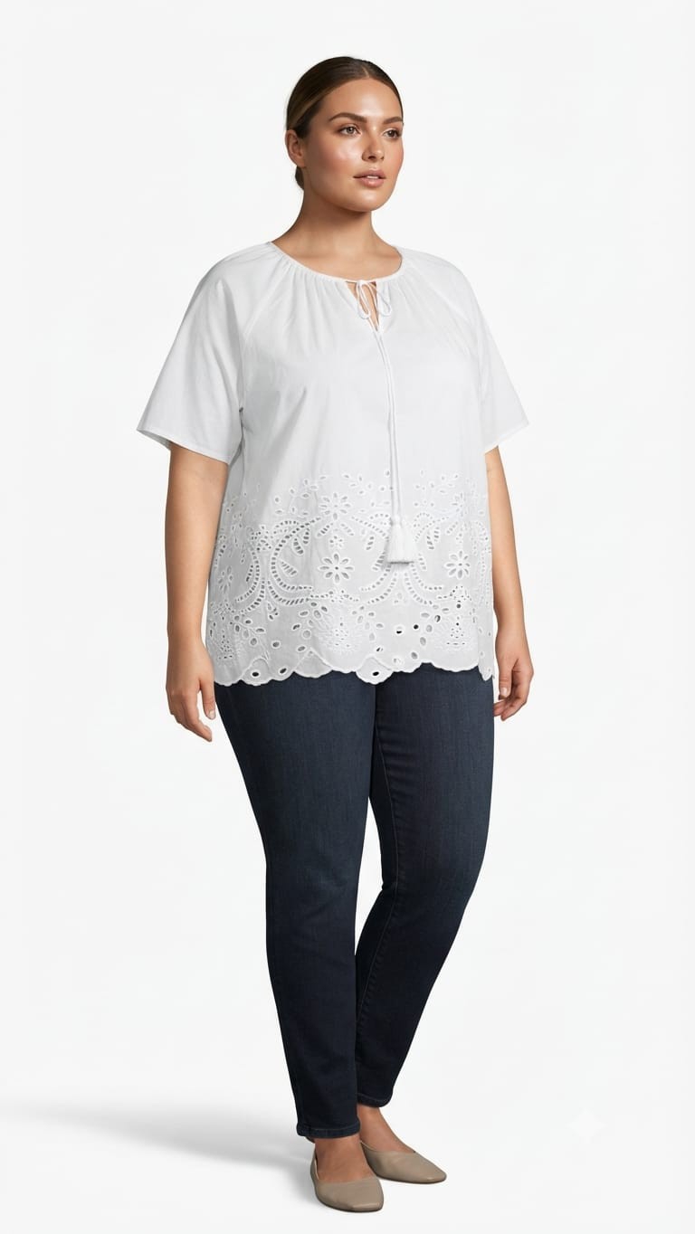 Blusa Talle Especial Dé Broderie - Imagen 2