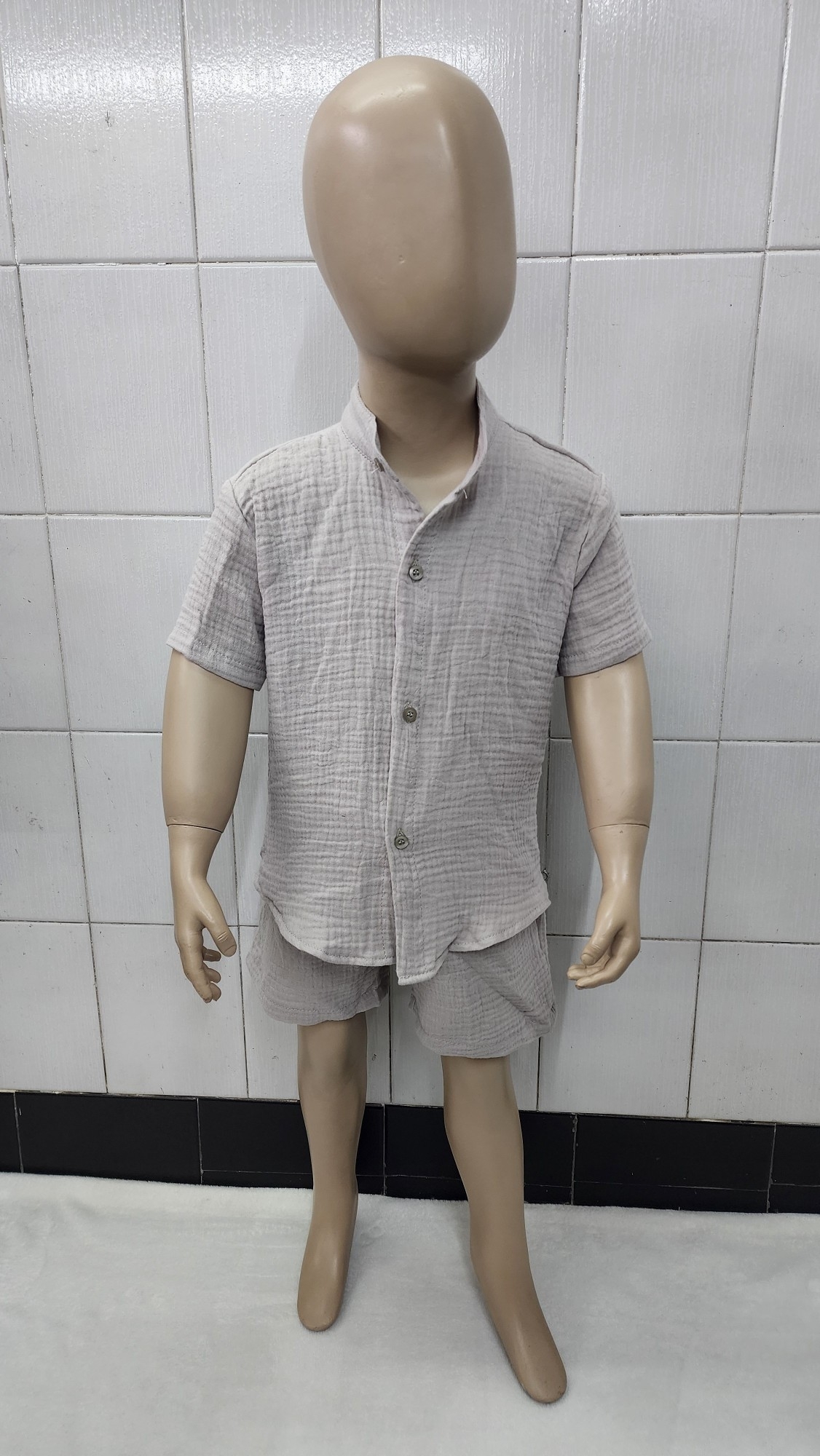 Conjunto Baby Cotton Bebé Cuello Mao - Imagen 2