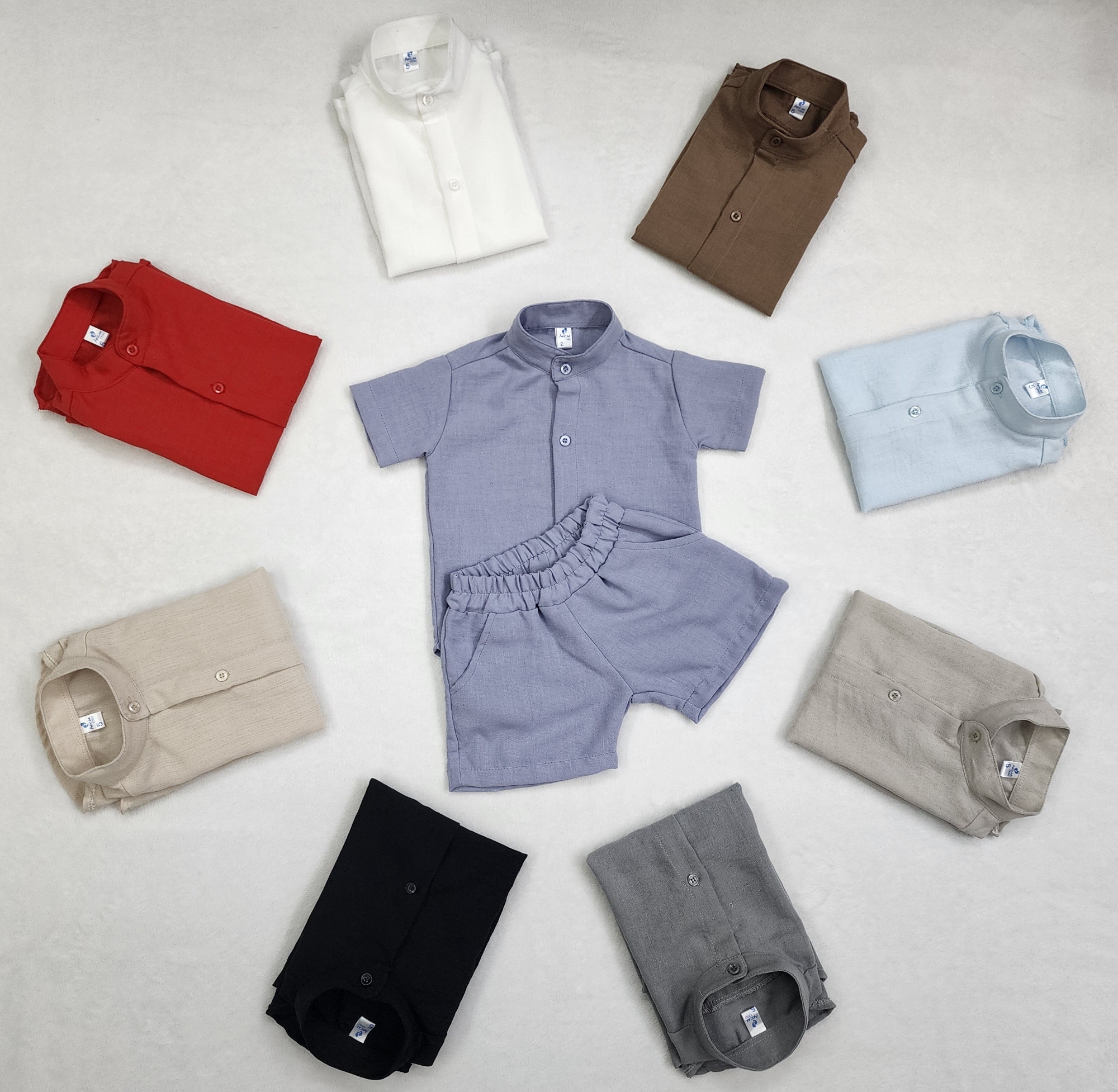 Conjunto Polina Liso de Bebé Cuello Mao - Imagen 6