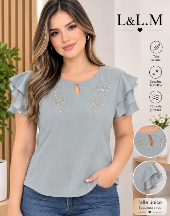 Remeras de Lino con Aplique