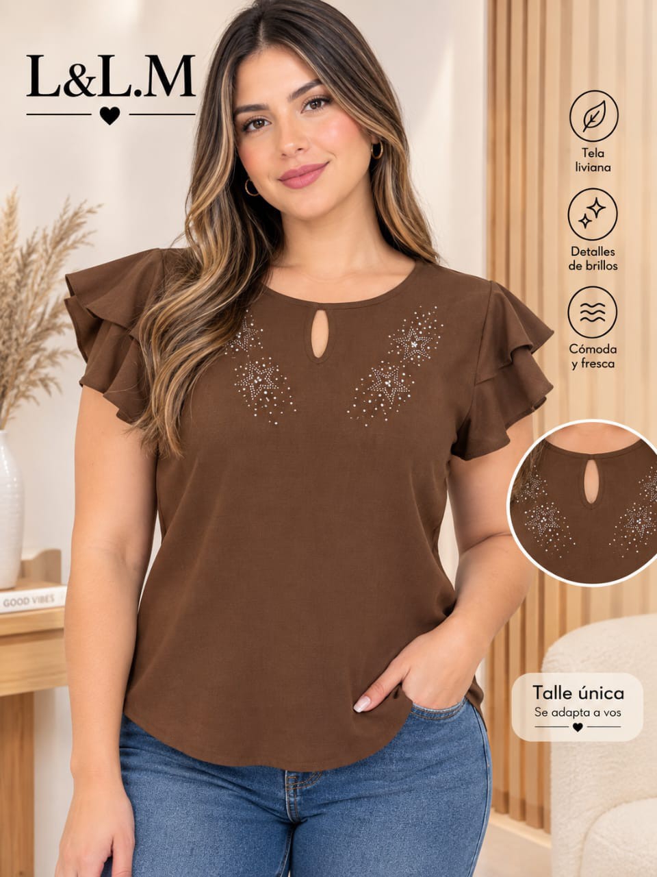 Remeras de Lino con Aplique - Imagen 2