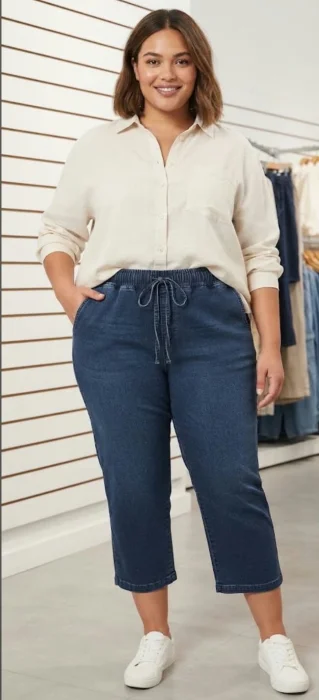 Capri de Jeans Camisero