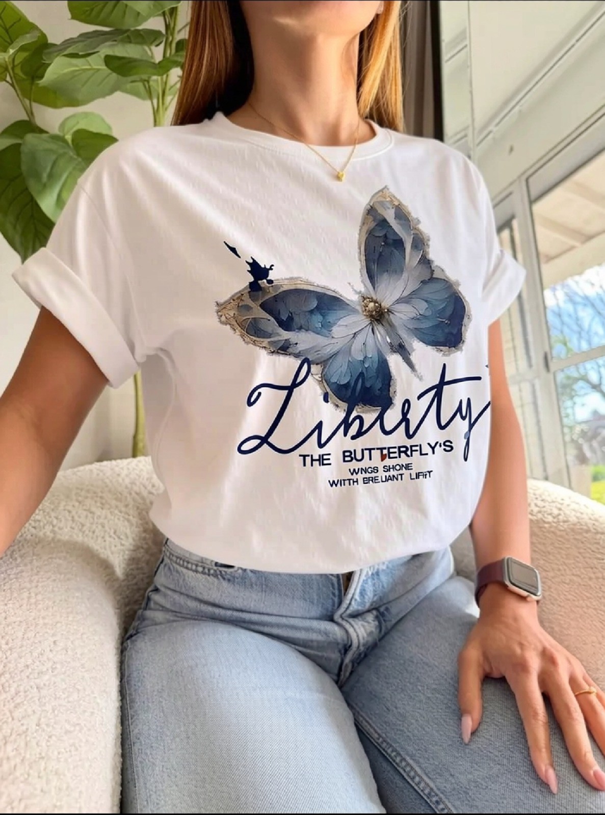 Remera Mariposa Librety Algodón - Imagen 5