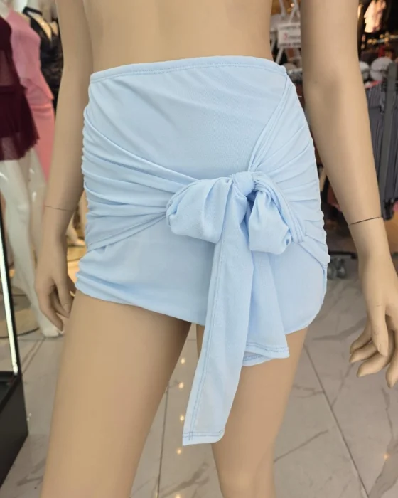 Pollera Fruncido con Lazo Tul Liso