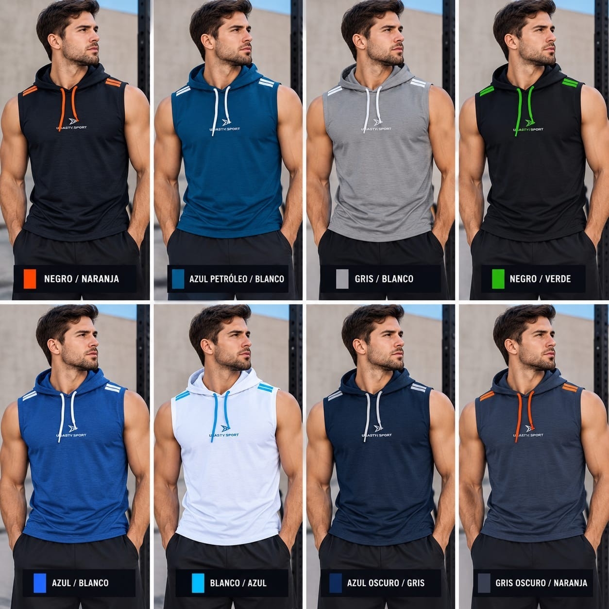 Musculosas de Hombre Deportivas con Capucha - Imagen 2