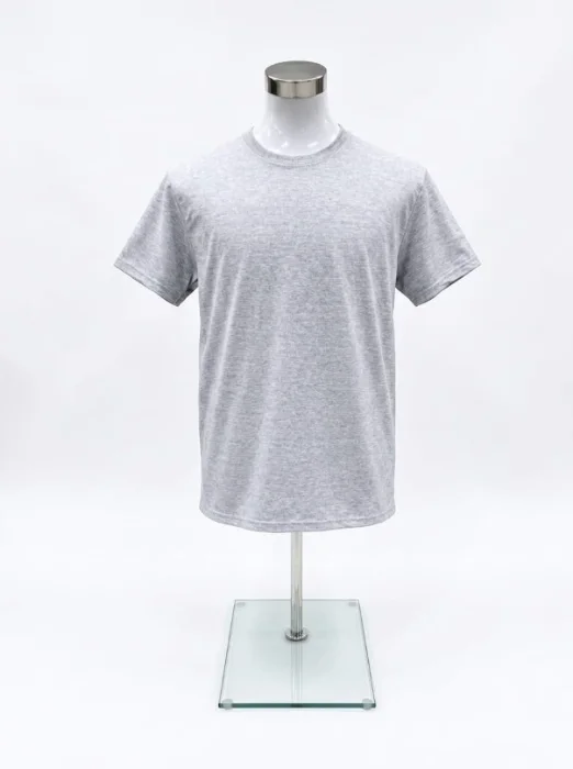 Remera Lisa 100% Algodon Gris Melange