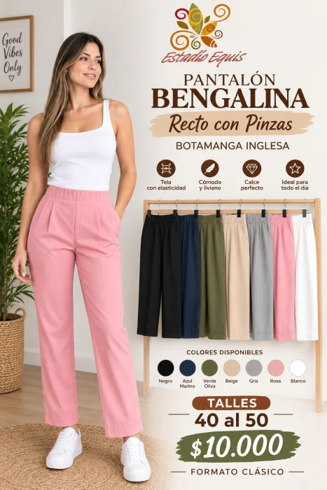 Pantalón Bengalina con Pinzas