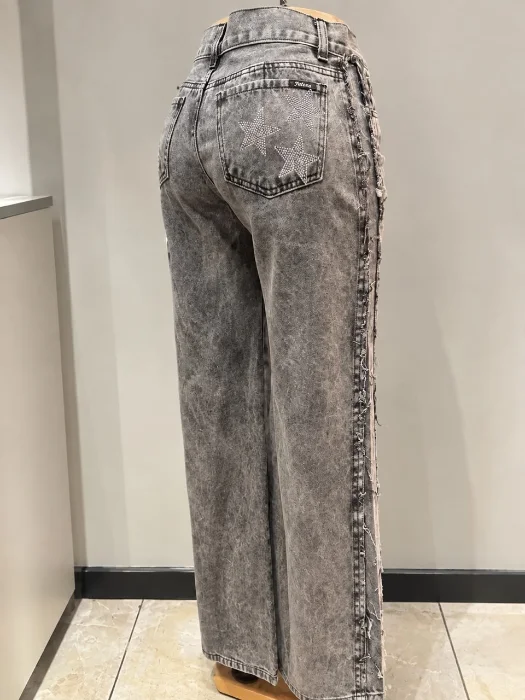 Wide Leg con Flecos y Estrellas