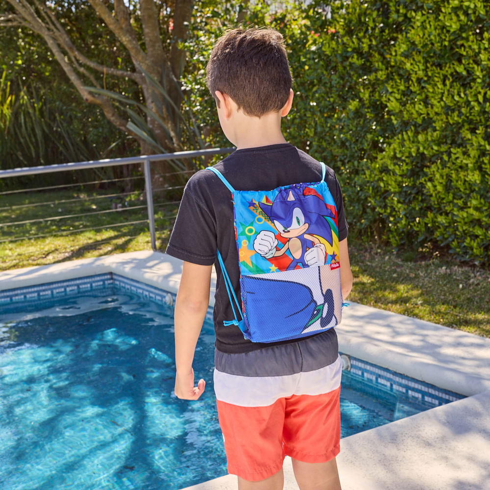 Toallón Sonic Infantil 70x130 + Bolso | Microfibra Suave Licencia Oficial Piñata - 4.jpg