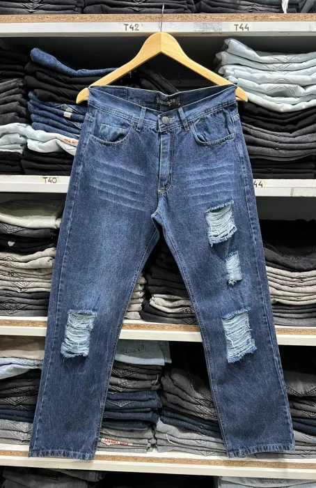 Jeans Mom Rotura Celeste Azul Oxido