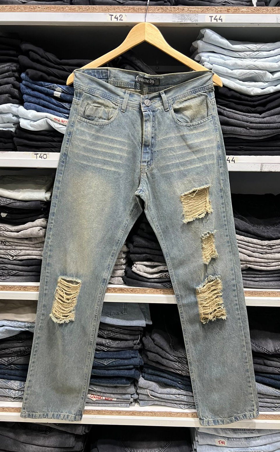 Jeans Mom Rotura Celeste Azul Oxido - Imagen 2