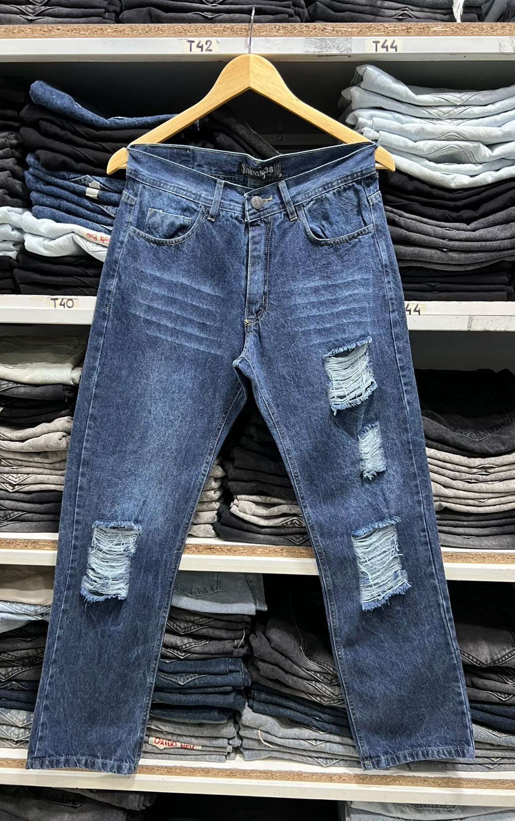 Jeans Mom Rotura Oxido Azul Celeste - Imagen 2