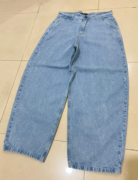 Jeans Baggy Ballon Celeste Claro Nevado