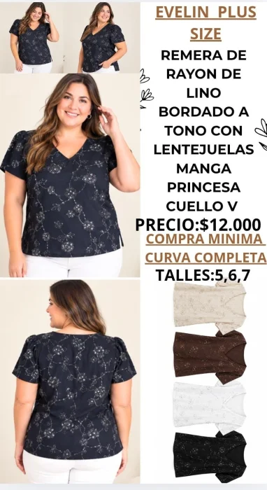 Remera Plus Size con Mangas Princesas