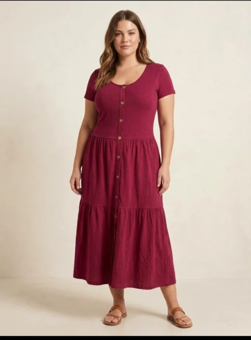 Vestido Largo de Lino por Curva del 2 al 6a  por Pedido