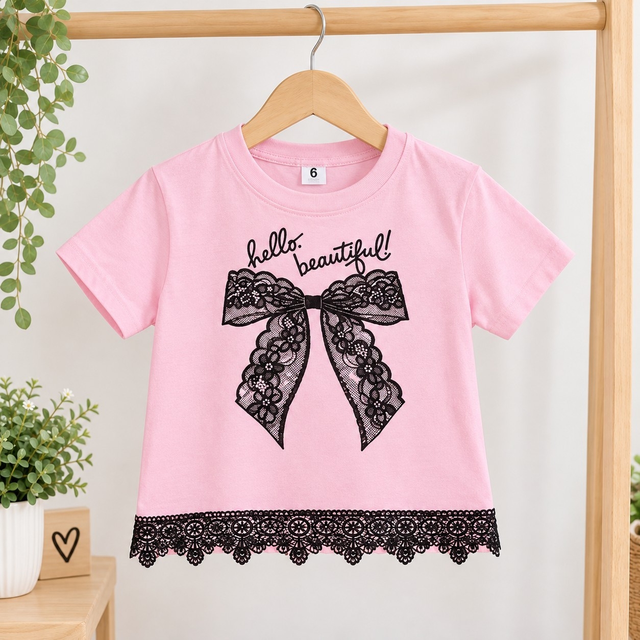 Remeras Coquette Estampadas con Puntilla - Imagen 2