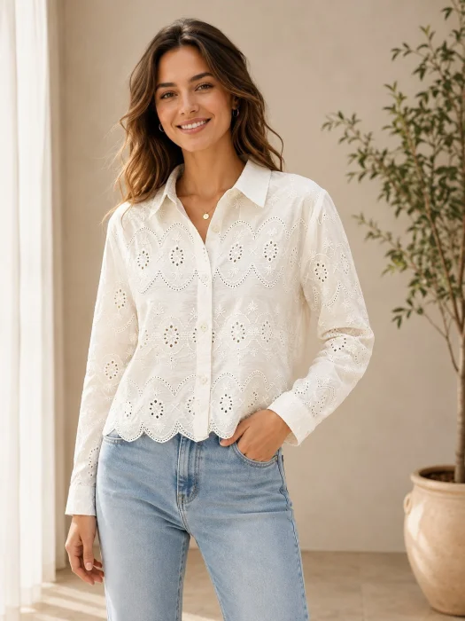 Camisa Brodery Corta