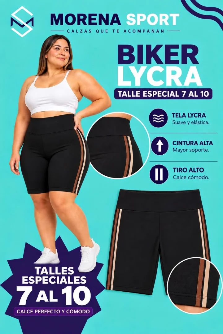 Biker Tiras Combinas Talles Especiales - Imagen 1